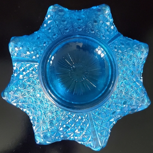 Fenton Daisy and Button 10 3/4" Irredescent Blue WOW Bowl - Picture 12 of 16